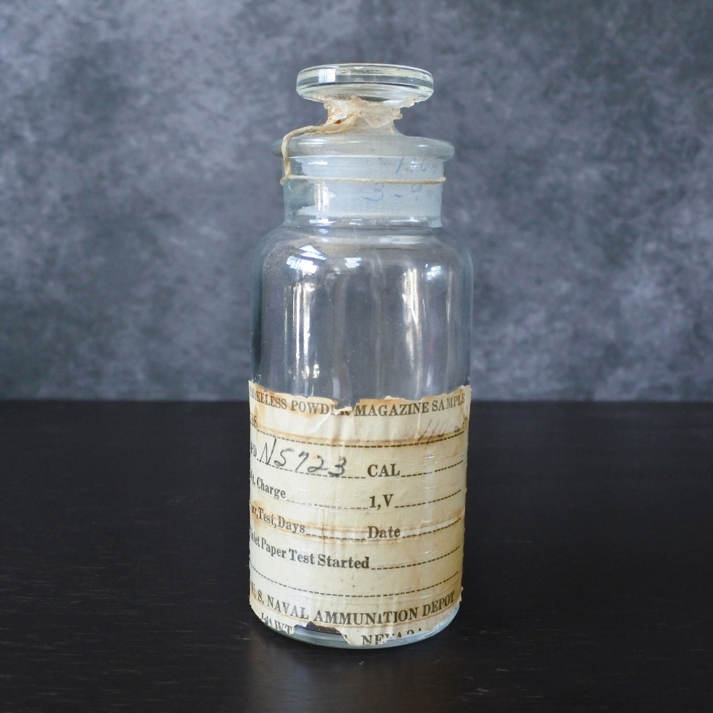 Vintage US Navy Ammunition Smokeless Powder Magazine Jar Military Collectible